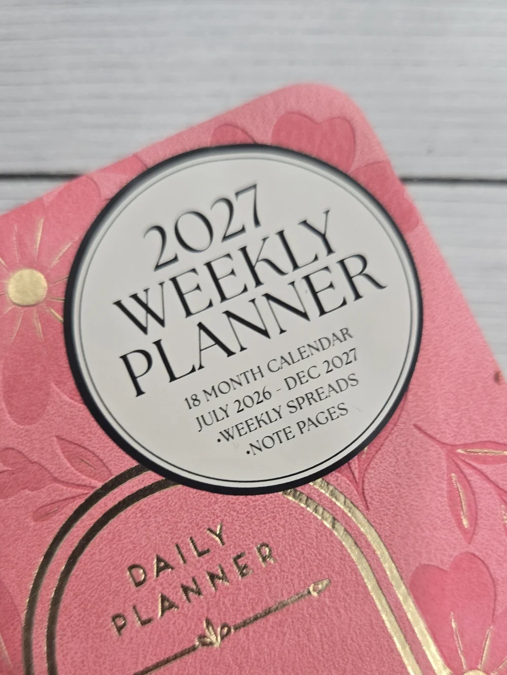 2027 Pink Floral Daily Planner with Tassel